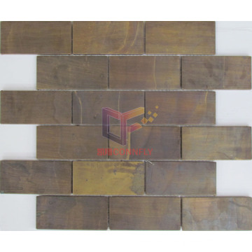 Strip 48*98 Copper Metal Mosaic Tile (CFM963)
